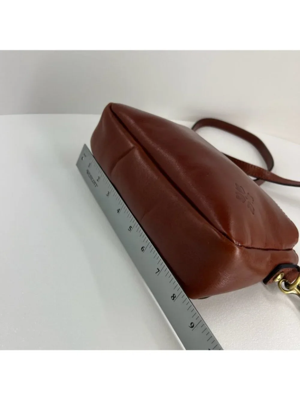 Patricia Nash Lille Studded Leather Crossbody Bag Filigree Tooled Floral Brown - Picture 12 of 13